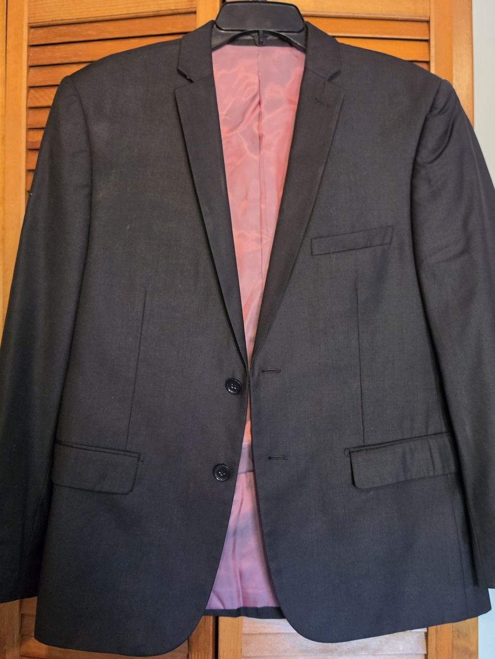 Nicole Miller Black Men's Blazer with Pink Lining